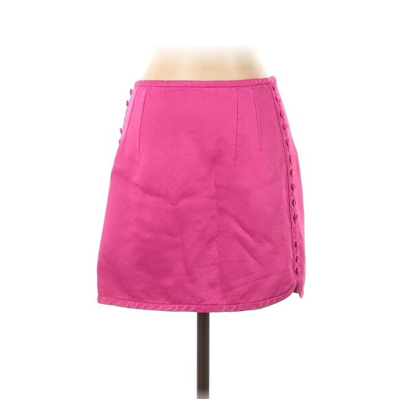 ZARA WOMAN BUTTONED SATIN EFFECT SKIRT PINK FUCHSIA S - Picture 2 of 4